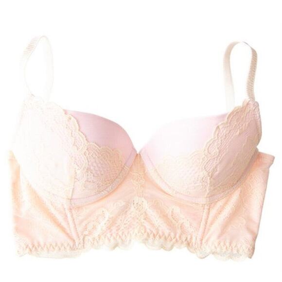 Underella by Ella Moss Underwired Lace Mimi Long Line Bra Pink Size 32D - Picture 1 of 1